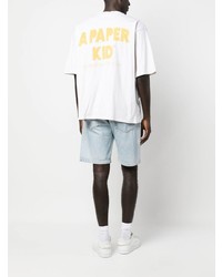 a paper kid Logo Print Cotton T Shirt