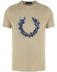 Fred Perry Logo Print Cotton T Shirt