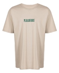 Pleasures Logo Print Crewneck T Shirt