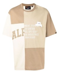 Alpha Industries Logo Print Patchwork T Shirt