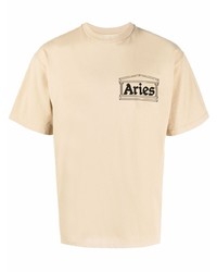Aries Logo Print Short Sleeve T Shirt