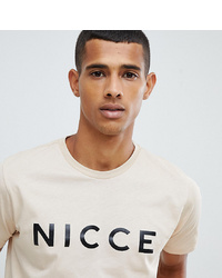 Nicce London Nicce Logo T Shirt In Beige To Asos