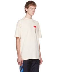 Palm Angels Off White Cotton T Shirt