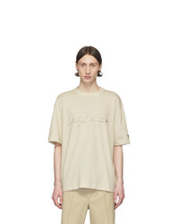 Y-3 Off White Distressed Signature T Shirt