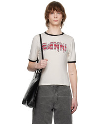 Ganni Off White Fitted T Shirt