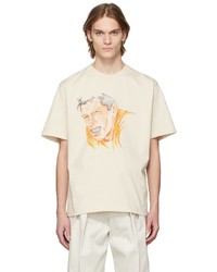 JW Anderson Off White Pol Anglada Oversized Printed Rugby Face T Shirt