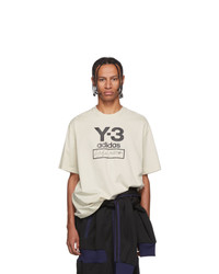 Y-3 Off White Stacked Logo T Shirt