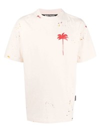 Palm Angels Palm Tree Paint Splattered T Shirt