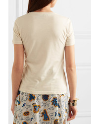 Loewe Paulas Ibiza Appliqud Cotton And Jersey T Shirt