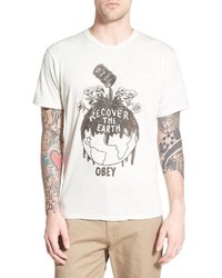Obey Recover The Earth Graphic Crewneck T Shirt