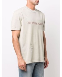 Acne Studios Slogan Print Short Sleeved T Shirt