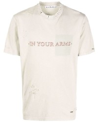 Acne Studios Slogan Print Short Sleeved T Shirt