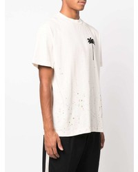 Palm Angels Splatter Effect Logo Print T Shirt