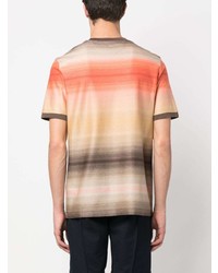 Paul Smith Stripe Print Cotton T Shirt