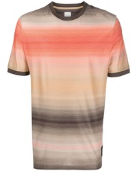 Paul Smith Stripe Print Cotton T Shirt