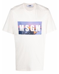 MSGM Sunset Logo Print T Shirt