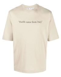 Off-White Swimming Man Print Slogan T Shirt