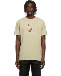 Off-White Taupe Caravaggio Hand Graphic T Shirt