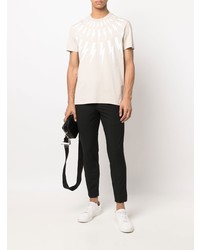 Neil Barrett Thunderbolt Print Cotton T Shirt