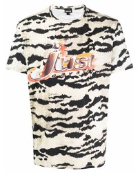 Just Cavalli Tiger Print Logo T Shirt