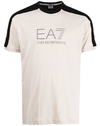 Ea7 Emporio Armani Two Tone Logo Print T Shirt