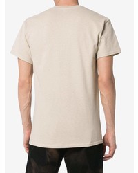 Just A T-Shirt White And Nude Ryan Gander Print Cotton T Shirt