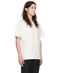 De Bonne Facture White Embroidered T Shirt