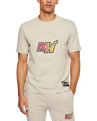 BOSS X Nba Tbasket 3 Emed Graphic Tee In Light Beige Miami Heat At Nordstrom
