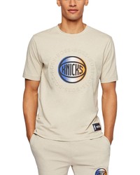 BOSS X Nba Tbasket 3 Emed Graphic Tee In Light Beige Ny Knicks At Nordstrom
