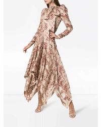 Zimmermann Floral Printed And Neck Tie Dress