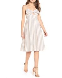 English Factory Stripe Fit Flare Dress