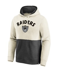 FANATICS Branded Oatmealblack Las Vegas Raiders Throwback Arch Colorblock Pullover Hoodie At Nordstrom