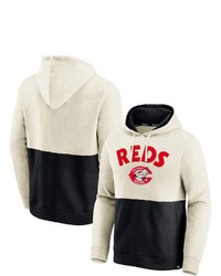 FANATICS Branded Oatmealnavy Cincinnati Reds Vintage Arch Pullover Hoodie