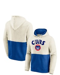 FANATICS Branded Oatmealroyal Chicago Cubs Vintage Arch Pullover Hoodie