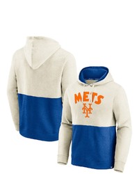 FANATICS Branded Oatmealroyal New York Mets Vintage Arch Pullover Hoodie
