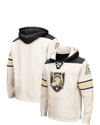 Colosseum Cream Army Black Knights 20 Lace Up Pullover Hoodie