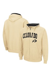 Colosseum Gold Colorado Buffaloes Arch Logo 30 Full Zip Hoodie