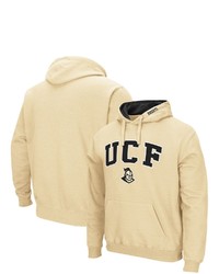 Colosseum Gold Ucf Knights Arch And Logo Pullover Hoodie
