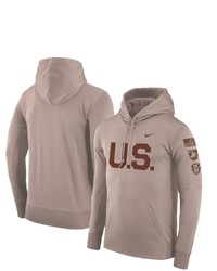 Nike Oatmeal Army Black Knights Rivalry Us Therma Pullover Hoodie