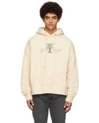 Palm Angels Off White Cotton Hoodie