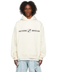 We11done Off White Patched Mirror Logo Hoodie