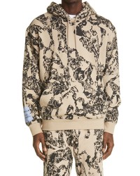 McQ The Body Atlas Print French Terry Hoodie In Flint At Nordstrom