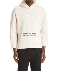 Balenciaga Your Ad Here Distressed Pullover Hoodie In Chalky Whiteblack At Nordstrom