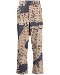 Homme Plissé Issey Miyake Burnt Out Print Straight Jeans