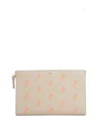 Chloé Embroidered Leather Zip Pouch