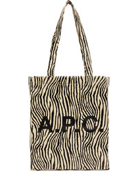 A.P.C. Black White Lou Tote Bag