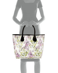 Neiman Marcus Butterfly Print Clear Tote Bag Butterfly