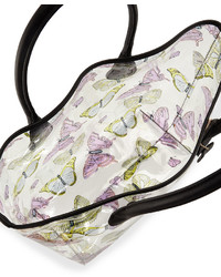 Neiman Marcus Butterfly Print Clear Tote Bag Butterfly
