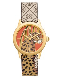 Tory Burch The Gigi Leopard Leather Watch