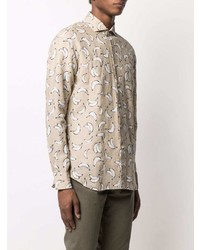 Xacus Banana Print Linen Shirt